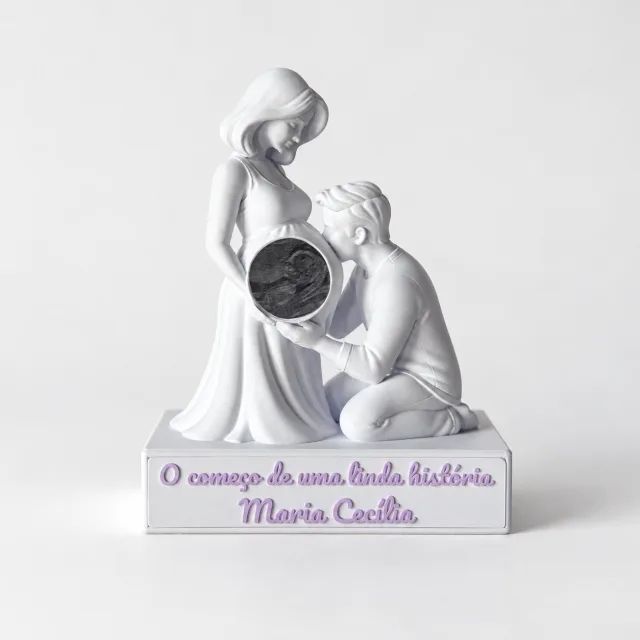 Porta-Retrato 3D de Ultrassom do Casal personalizado
